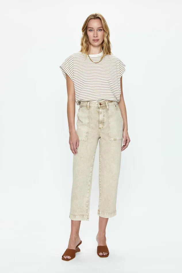 Pistola Denim Trina Muscle Tee 8211 Sable Stripe Women Tops