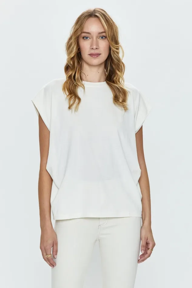 Pistola Denim Trina Muscle Tee 8211 White Sand Women Tops