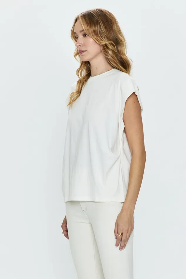 Pistola Denim Trina Muscle Tee 8211 White Sand Women Tops