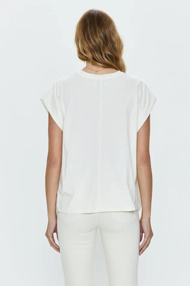 Pistola Denim Trina Muscle Tee 8211 White Sand Women Tops