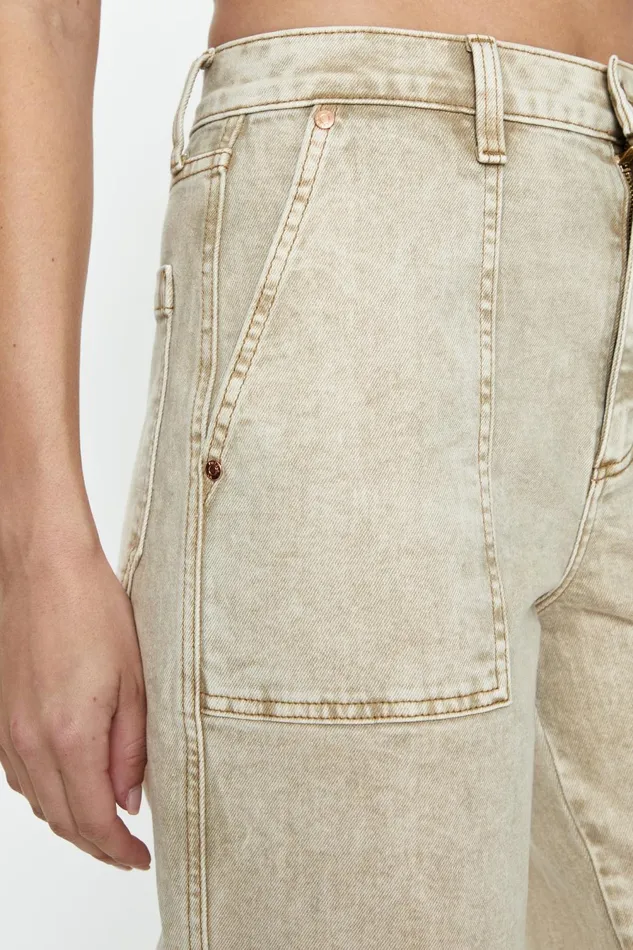 Pistola Denim Turner Super High Rise Barrel 8211 Fawn Women Denim