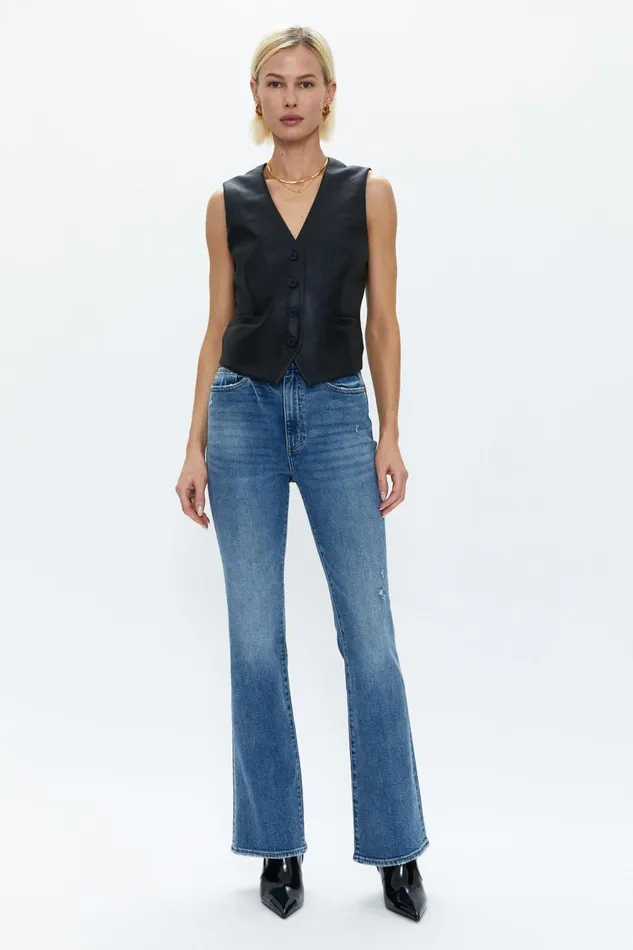 Pistola Denim Vero Fitted Vest 8211 Slate Black Women Tops