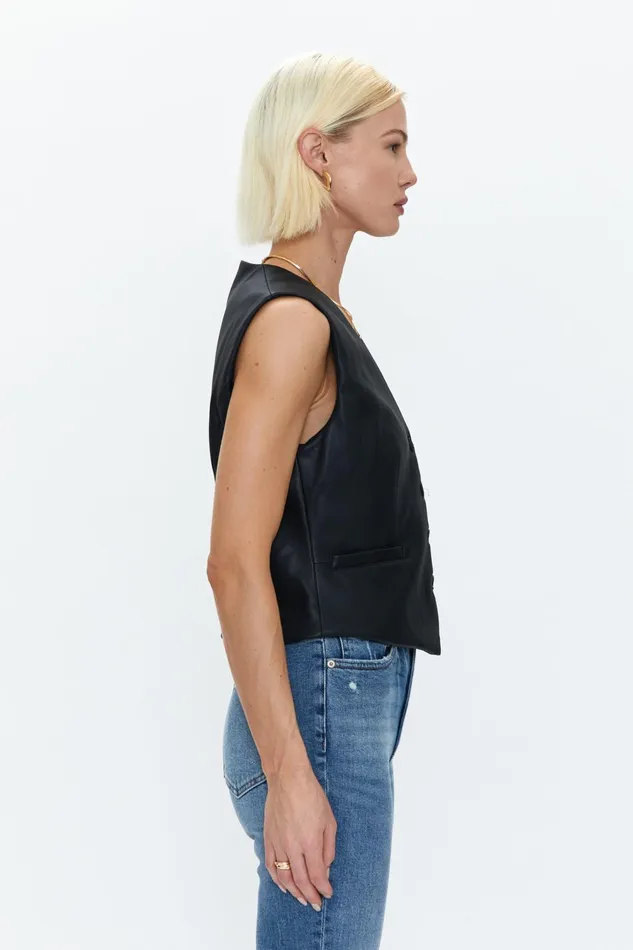 Pistola Denim Vero Fitted Vest 8211 Slate Black Women Tops