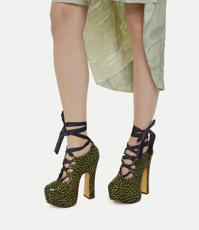 Platforms Women Vivienne Westwood Elevated Ghillie Platform In BlackYellow