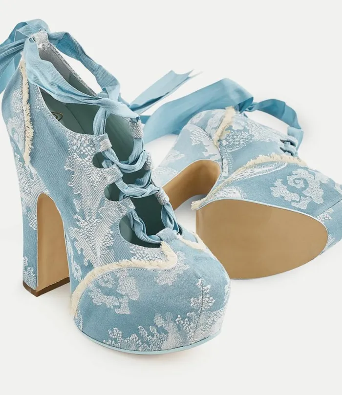 Platforms Women Vivienne Westwood Elevated Ghillie Platform In BlueCoral