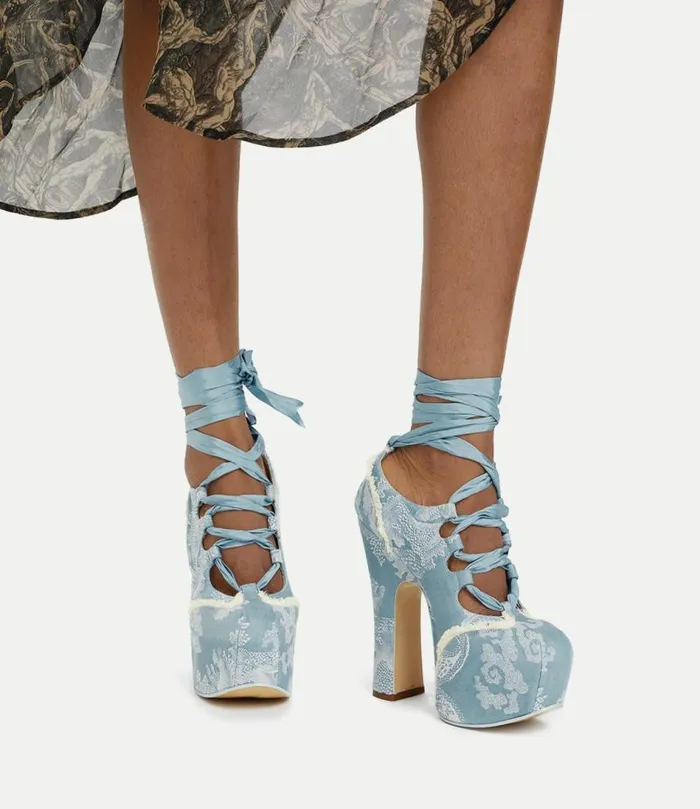 Platforms Women Vivienne Westwood Elevated Ghillie Platform In BlueCoral