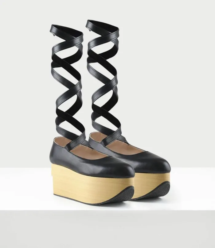 Platforms Women Vivienne Westwood Rocking Horse Ballerina Shoes In Black