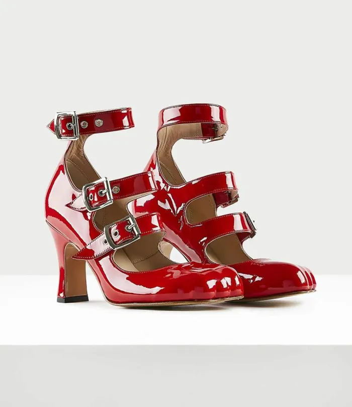 Pumps Women Vivienne Westwood Animal Toe Three Strap Shoe In Red