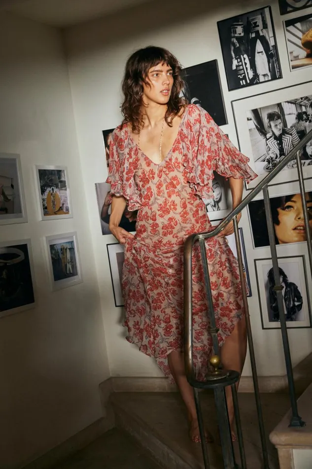 Ramya Dress Chiffon Watercolor Dove Women Natalie Martin Dresses