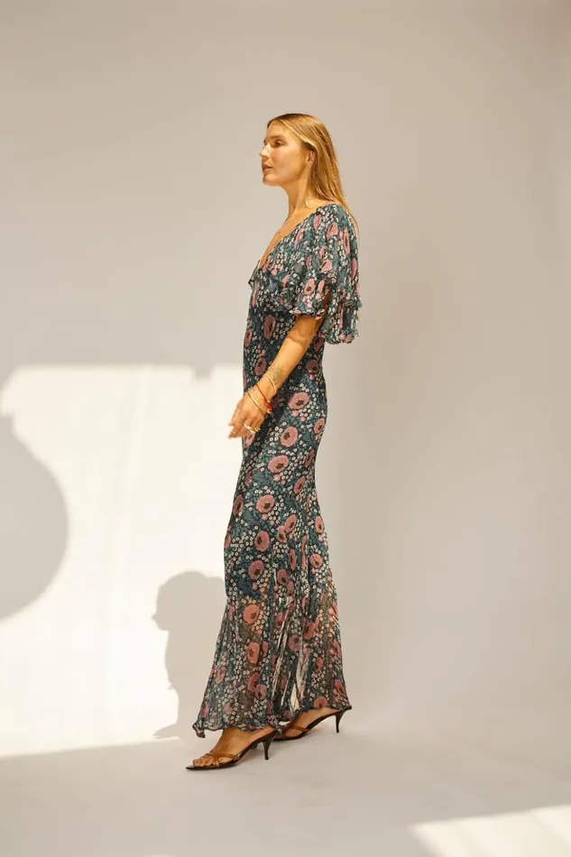 Ramya Dress Vintage Flowers Indigo Women Natalie Martin Dresses