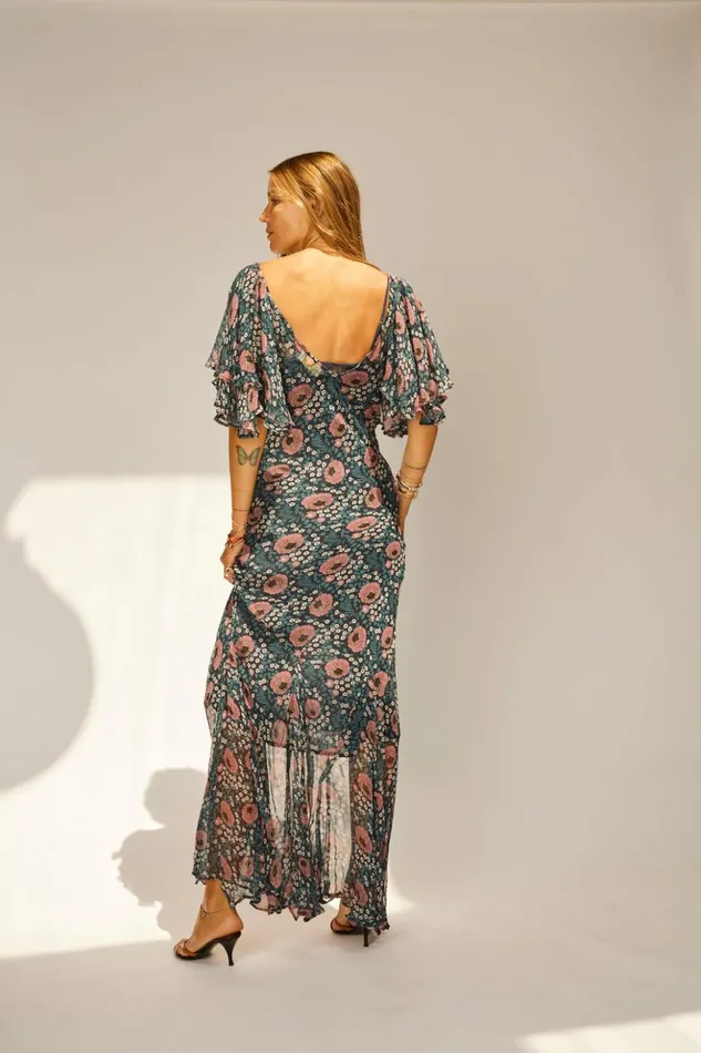 Ramya Dress Vintage Flowers Indigo Women Natalie Martin Dresses