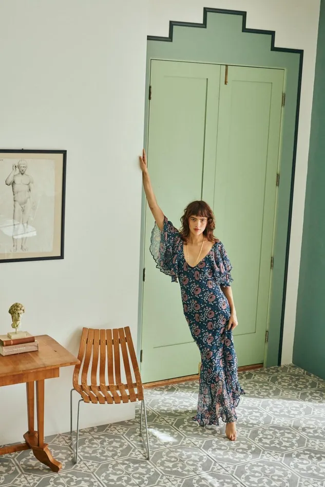 Ramya Dress Vintage Flowers Indigo Women Natalie Martin Dresses