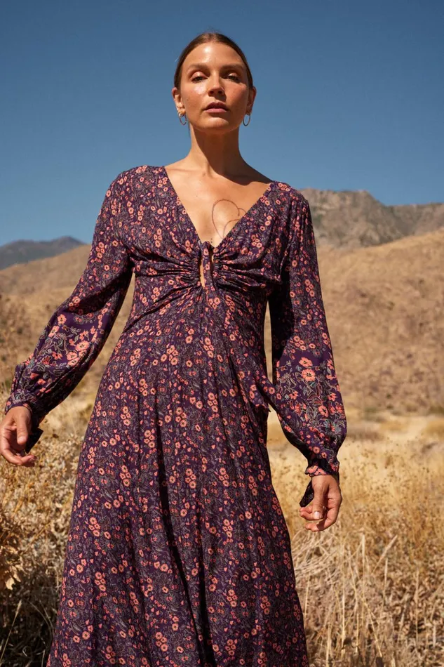 Reese Dress Petite Fleur Aubergine Women Natalie Martin Dresses