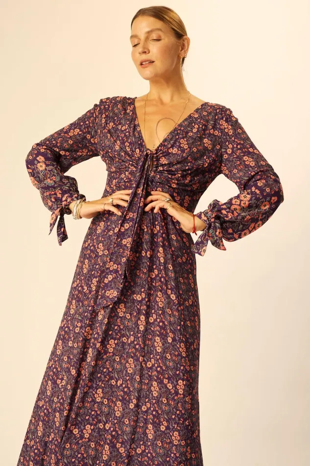 Reese Dress Petite Fleur Aubergine Women Natalie Martin Dresses