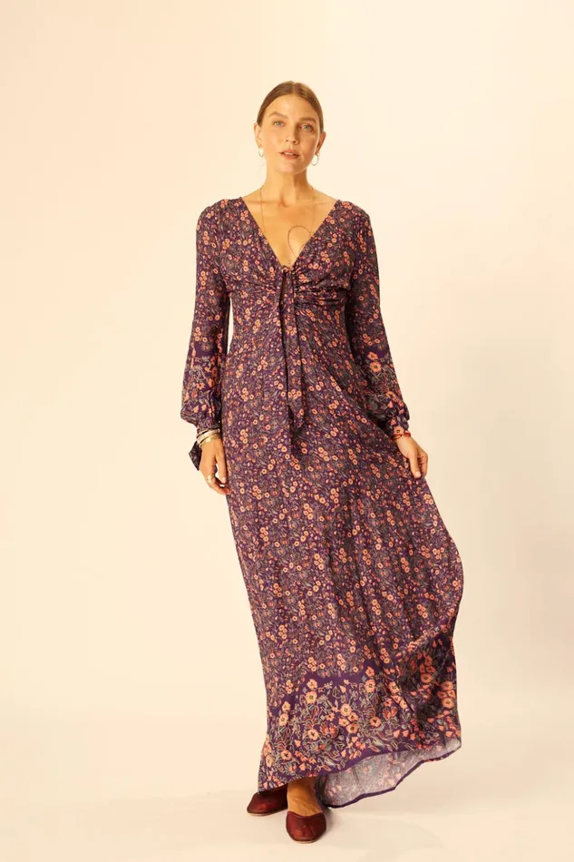 Reese Dress Petite Fleur Aubergine Women Natalie Martin Dresses