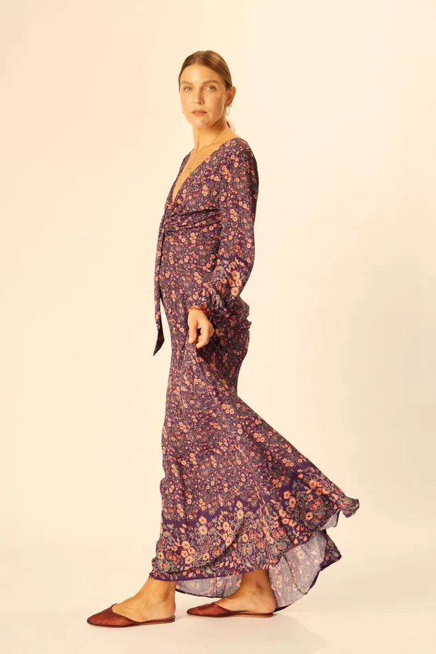 Reese Dress Petite Fleur Aubergine Women Natalie Martin Dresses