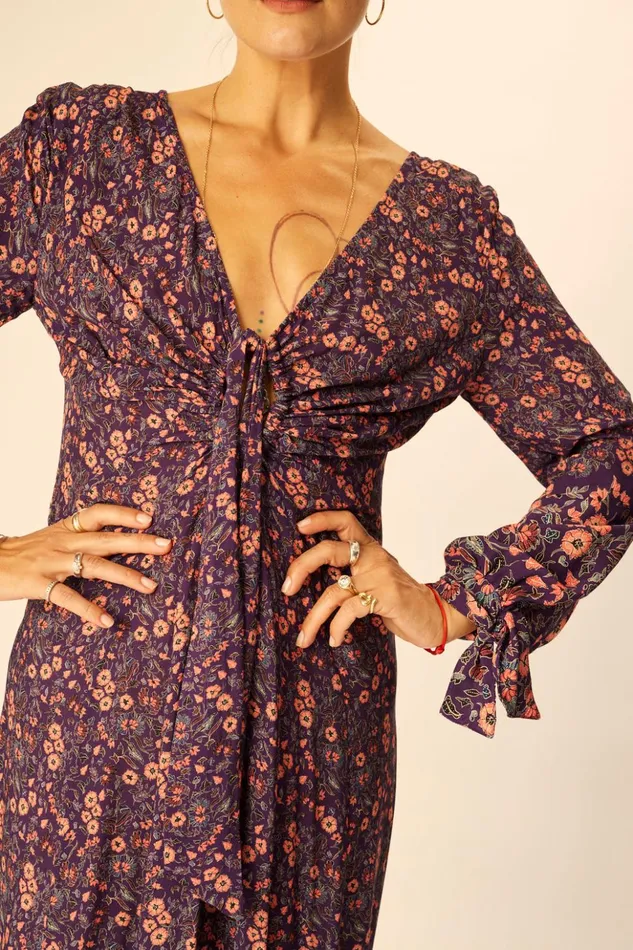 Reese Dress Petite Fleur Aubergine Women Natalie Martin Dresses