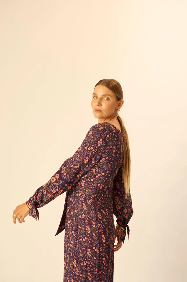 Reese Dress Petite Fleur Aubergine Women Natalie Martin Dresses