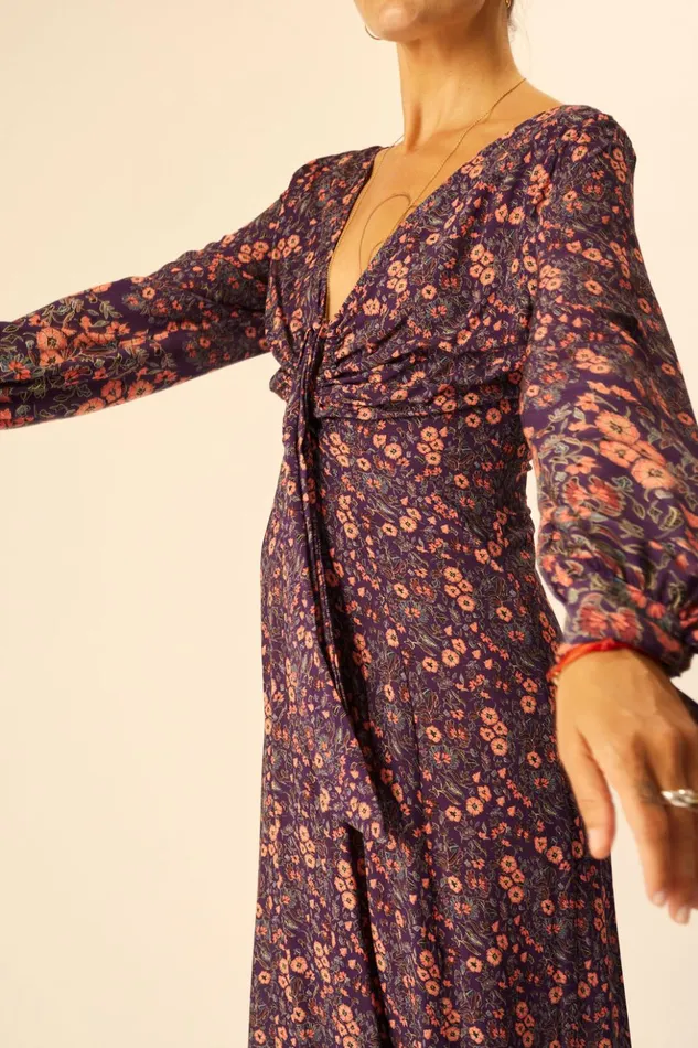 Reese Dress Petite Fleur Aubergine Women Natalie Martin Dresses