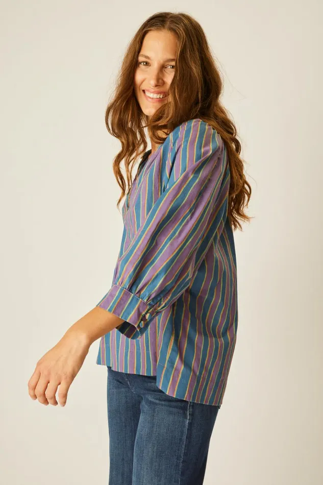 Remy Top Batik Stripe Lavender Women Natalie Martin Tops