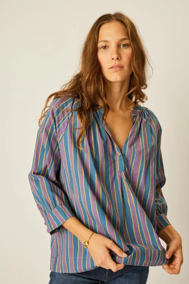 Remy Top Batik Stripe Lavender Women Natalie Martin Tops