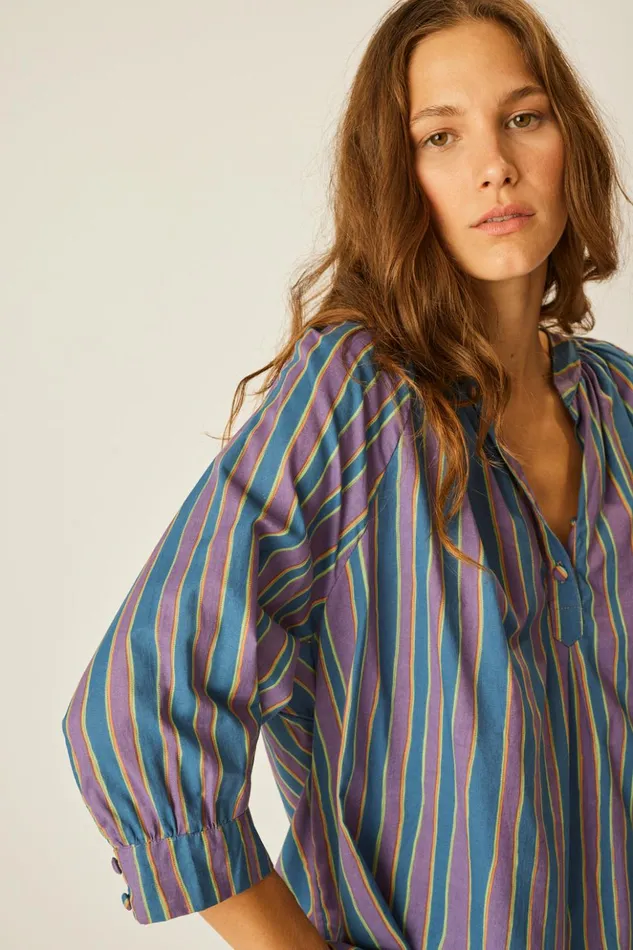 Remy Top Batik Stripe Lavender Women Natalie Martin Tops