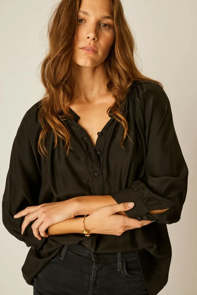 Remy Top Black Silk Women Natalie Martin Tops