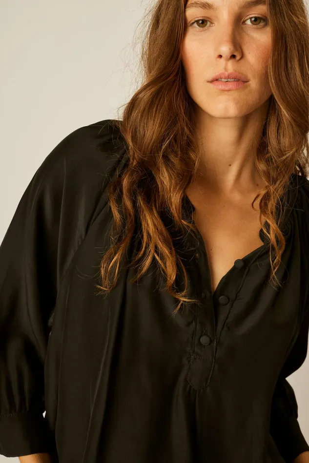 Remy Top Black Silk Women Natalie Martin Tops