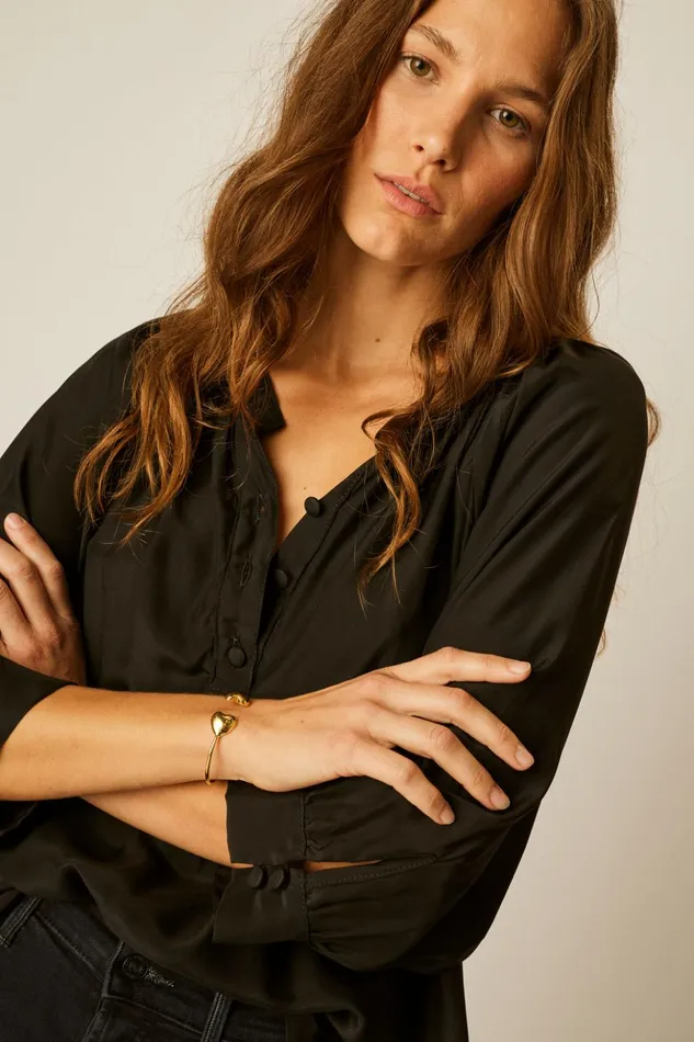 Remy Top Black Silk Women Natalie Martin Tops