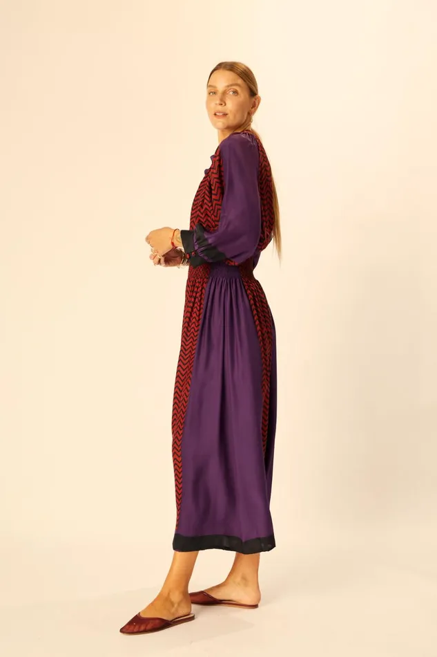 Remy Top Block Zigzag Aubergine Women Natalie Martin Tops
