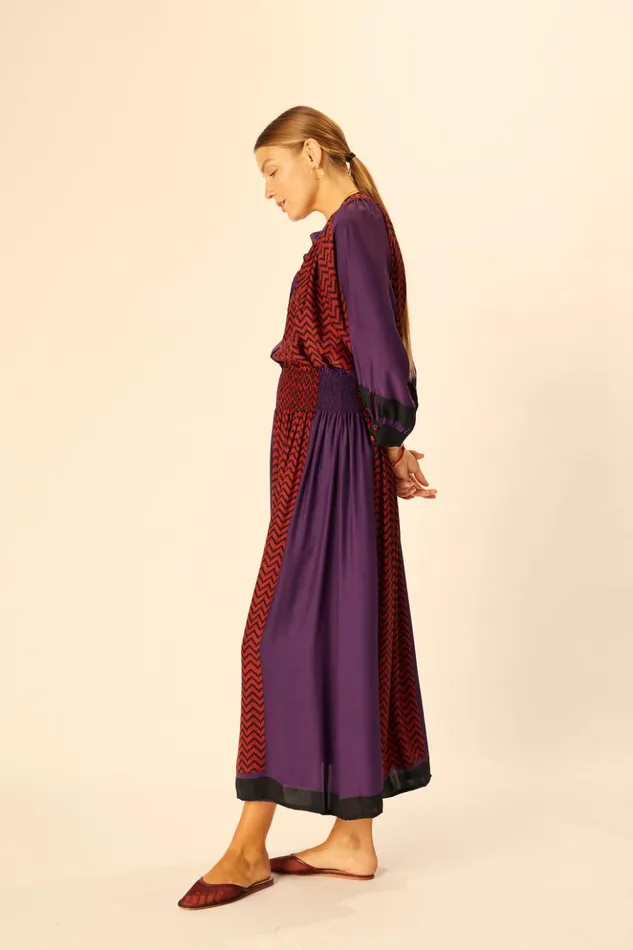Remy Top Block Zigzag Aubergine Women Natalie Martin Tops