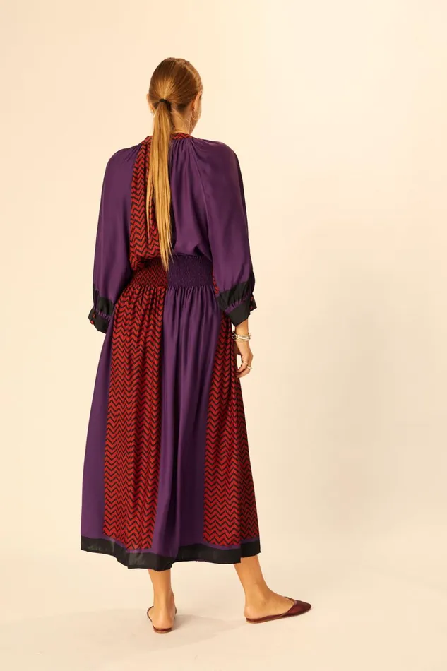 Remy Top Block Zigzag Aubergine Women Natalie Martin Tops