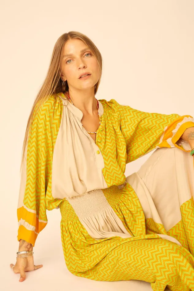 Remy Top Block Zigzag Tangerine Women Natalie Martin Tops