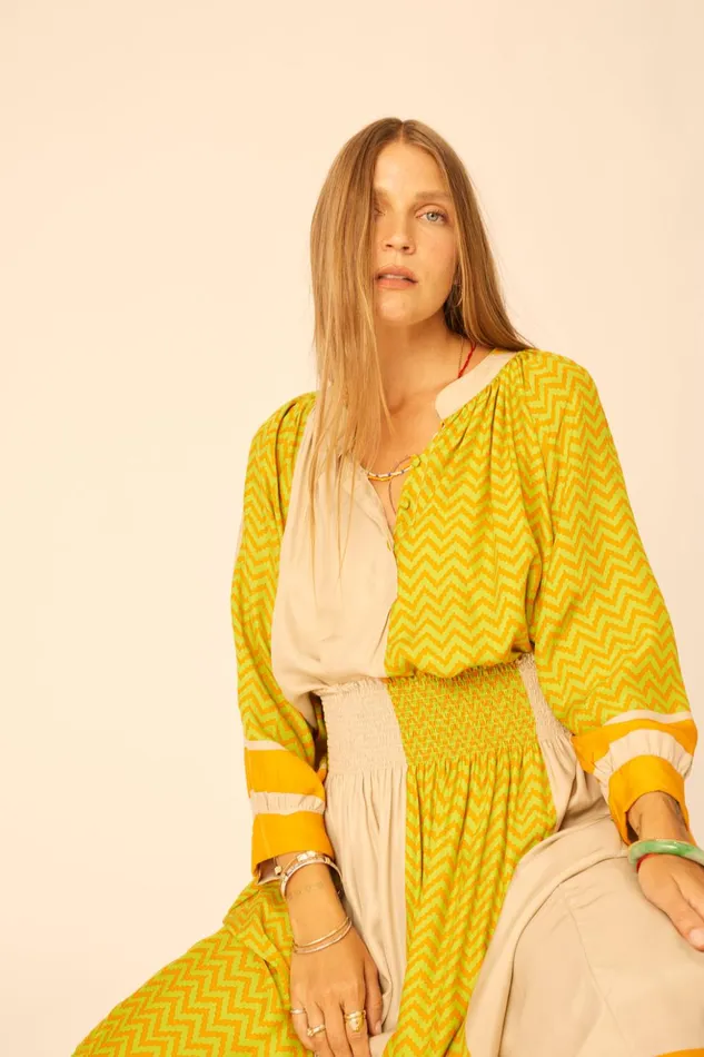 Remy Top Block Zigzag Tangerine Women Natalie Martin Tops