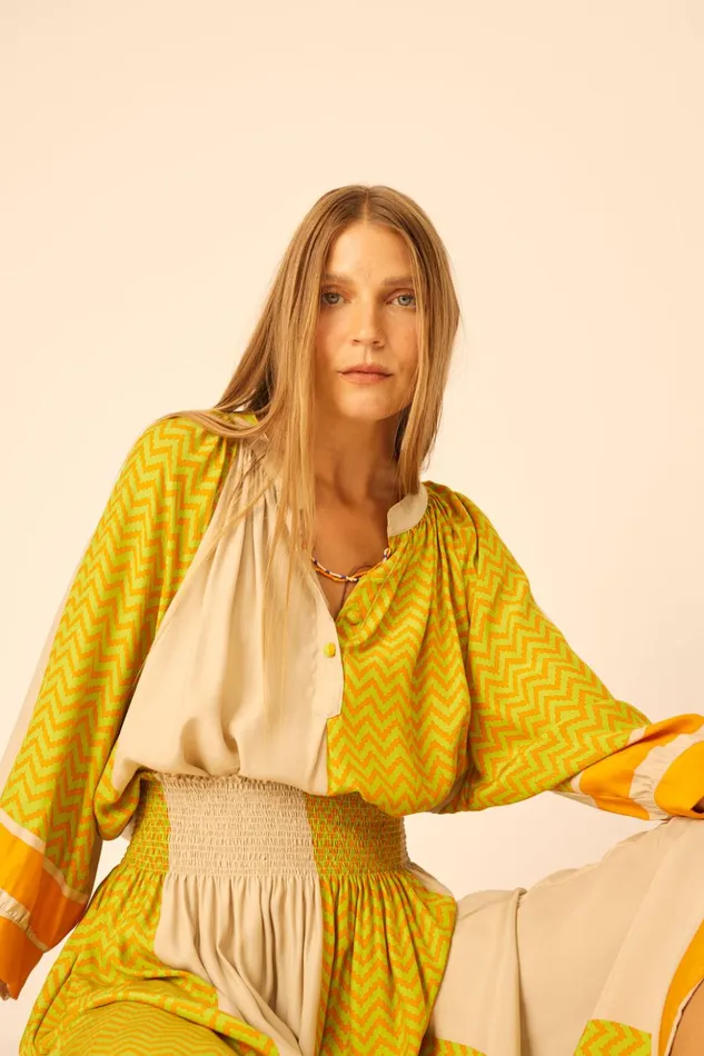 Remy Top Block Zigzag Tangerine Women Natalie Martin Tops
