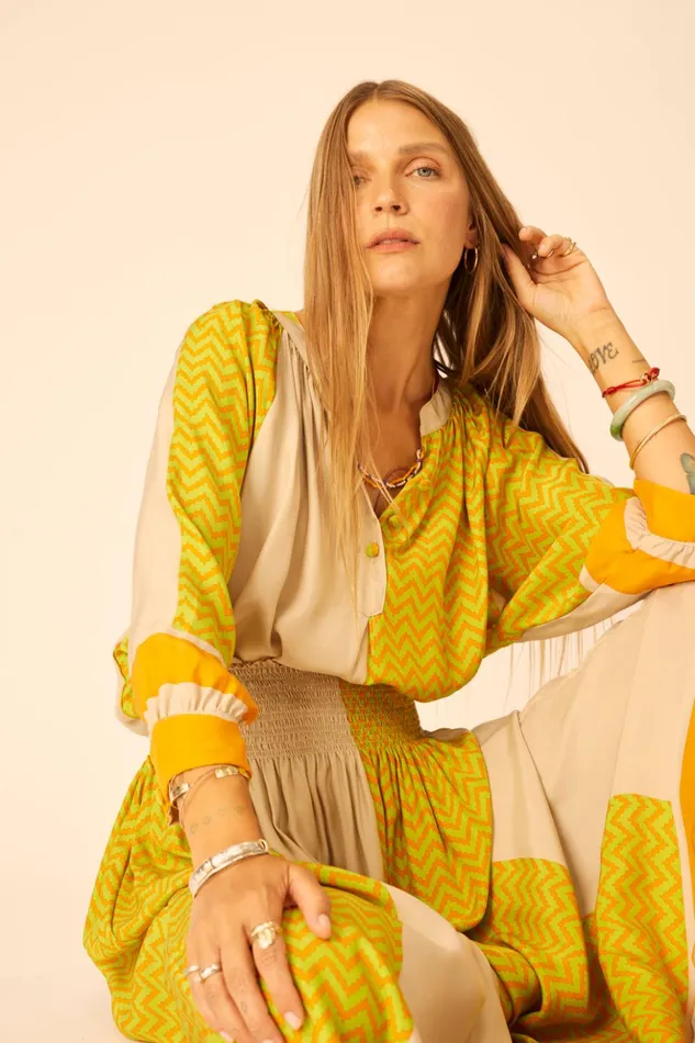 Remy Top Block Zigzag Tangerine Women Natalie Martin Tops