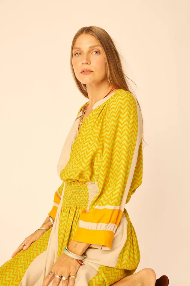 Remy Top Block Zigzag Tangerine Women Natalie Martin Tops