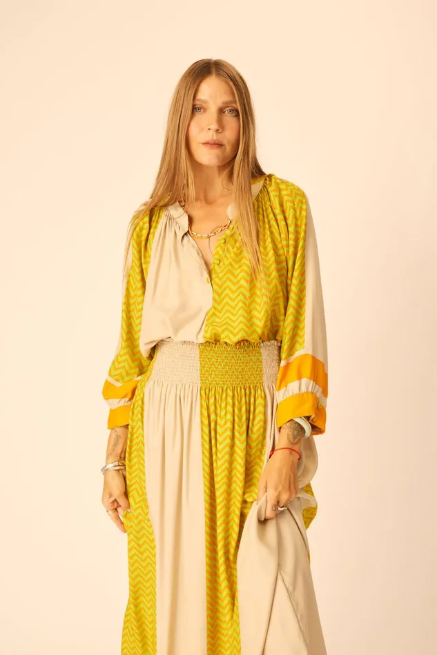 Remy Top Block Zigzag Tangerine Women Natalie Martin Tops