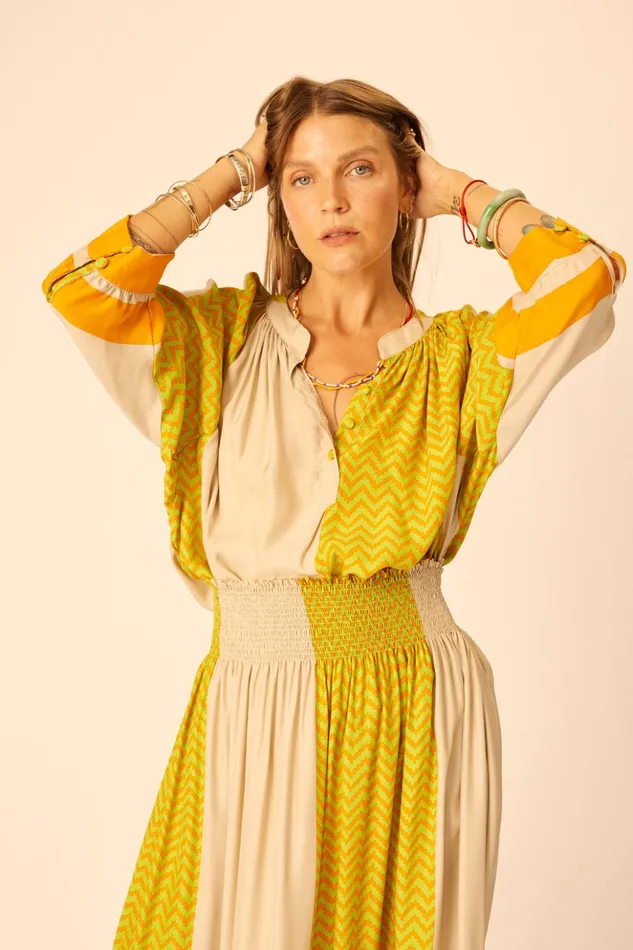Remy Top Block Zigzag Tangerine Women Natalie Martin Tops
