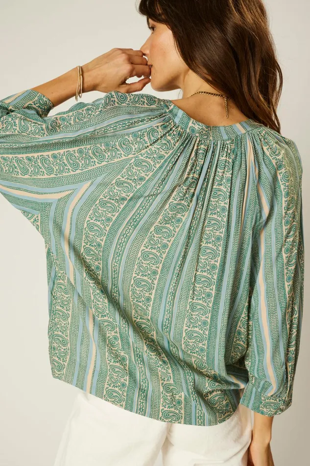 Remy Top Paisley Stripe Pool Women Natalie Martin Tops