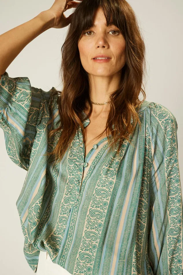 Remy Top Paisley Stripe Pool Women Natalie Martin Tops
