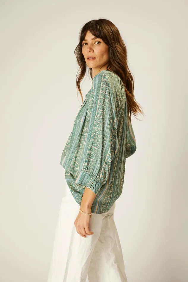 Remy Top Paisley Stripe Pool Women Natalie Martin Tops