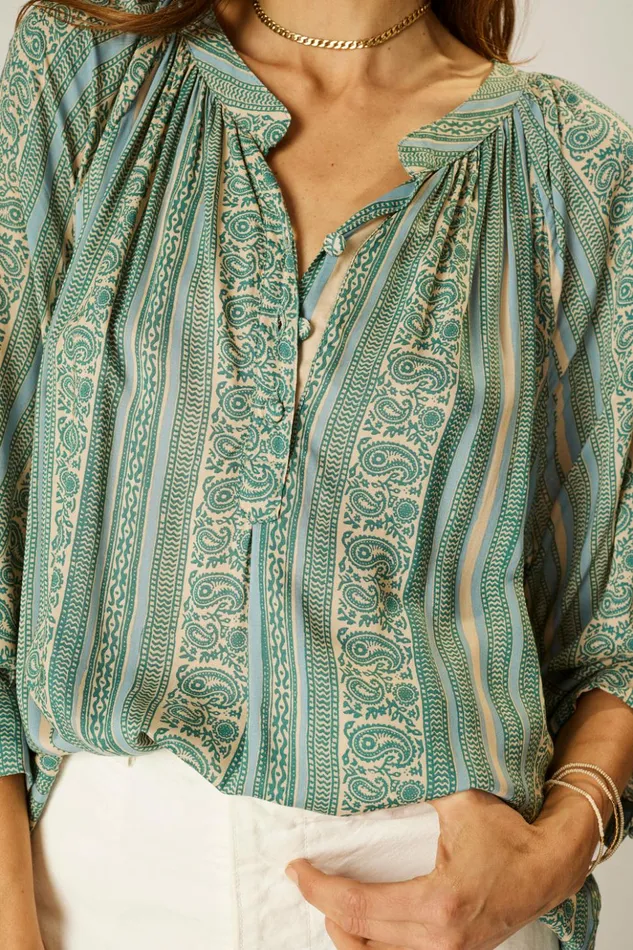 Remy Top Paisley Stripe Pool Women Natalie Martin Tops