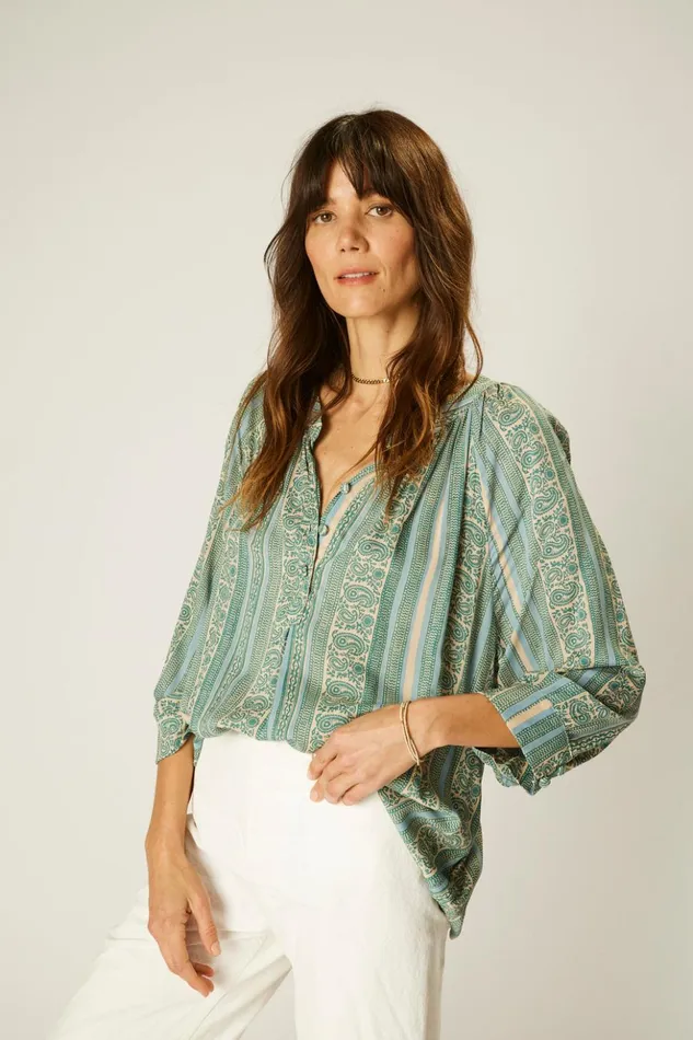 Remy Top Paisley Stripe Pool Women Natalie Martin Tops