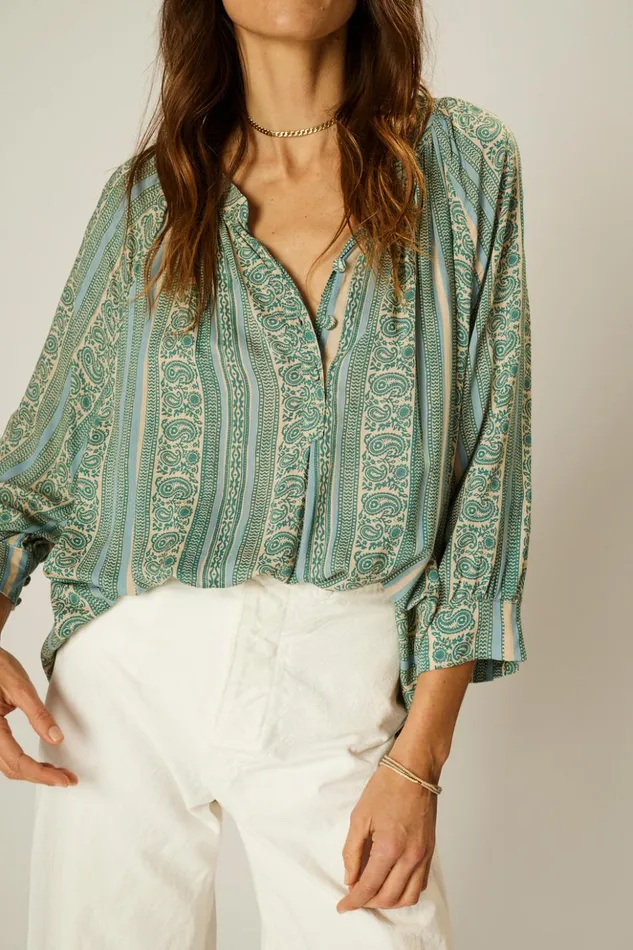 Remy Top Paisley Stripe Pool Women Natalie Martin Tops