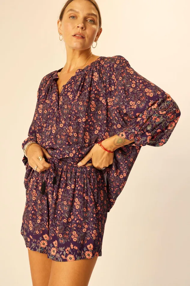 Remy Top Petite Fleur Aubergine Women Natalie Martin Tops