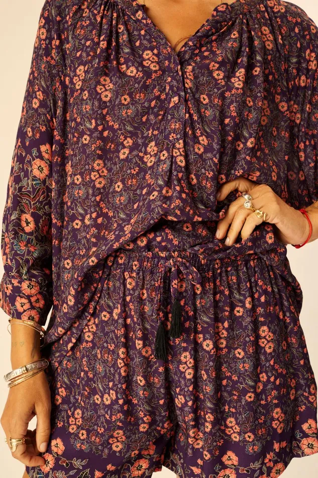 Remy Top Petite Fleur Aubergine Women Natalie Martin Tops