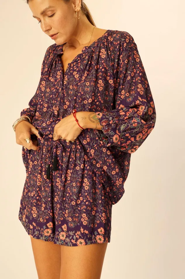 Remy Top Petite Fleur Aubergine Women Natalie Martin Tops