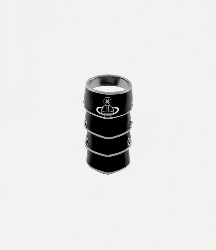 Rings Men Vivienne Westwood Artemis Ring In PlatinumBlackResin