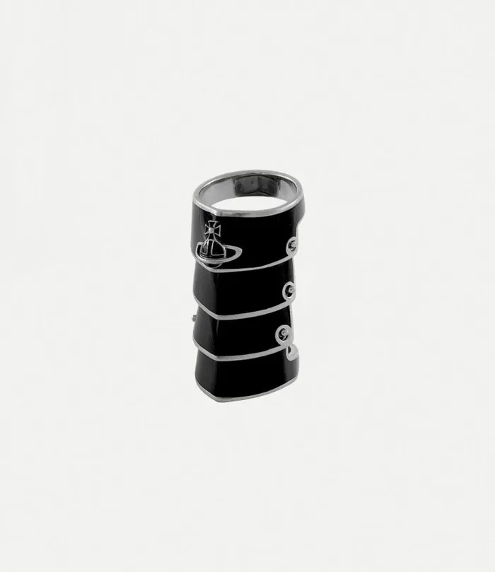 Rings Men Vivienne Westwood Artemis Ring In PlatinumBlackResin